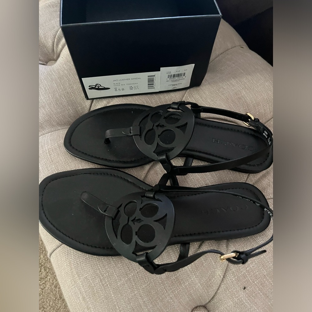 Black Coach sandals 8,5 size